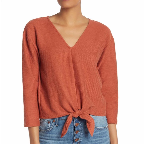 Madewell Tops - Madewell Texture & Thread Tie Front Top Medium